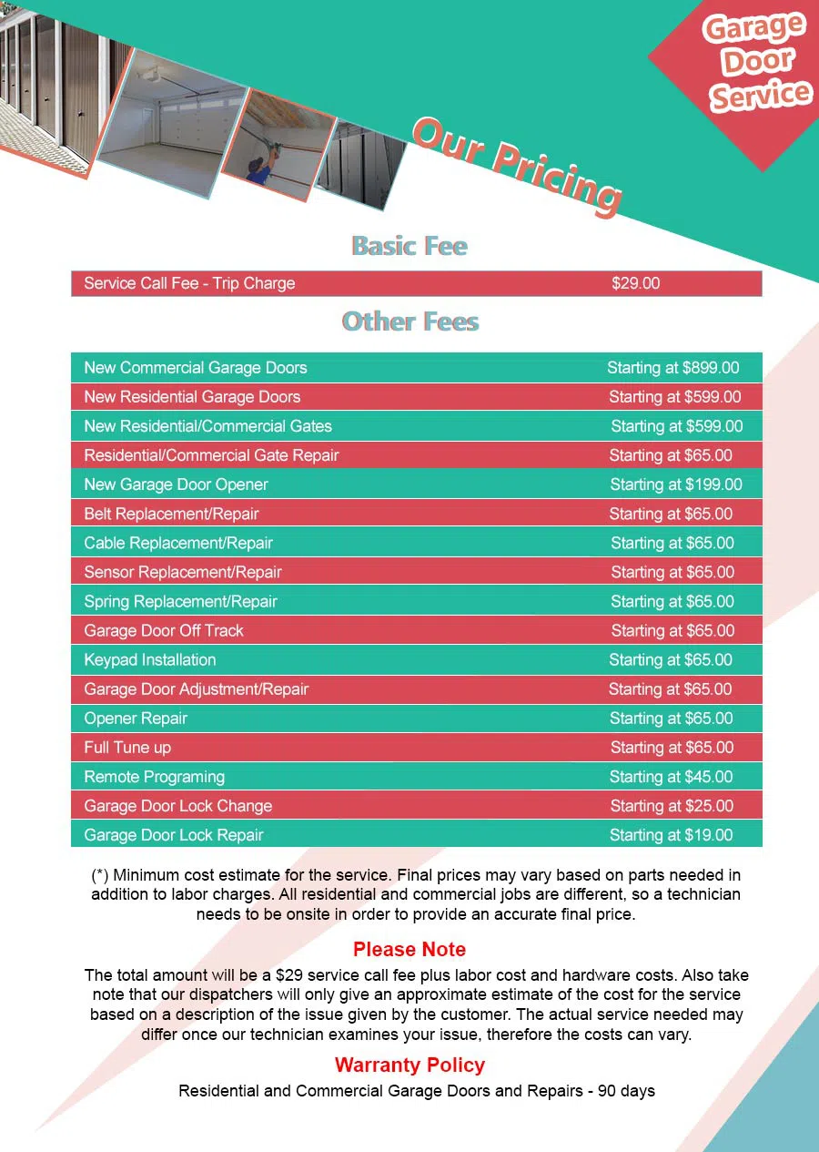 Central Garage Door Service Van Nuys, CA 818-806-1527